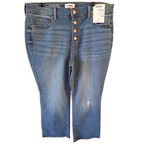 NEW Sonoma Cropped Boot Jeans 16R High Rise Straight Button Fly  Denim Women's